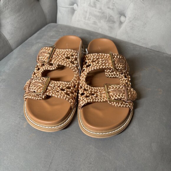 Universal Thread Braided Slide Sandals Tan Gold Buckle – Women’s 7 - Picture 3 of 4
